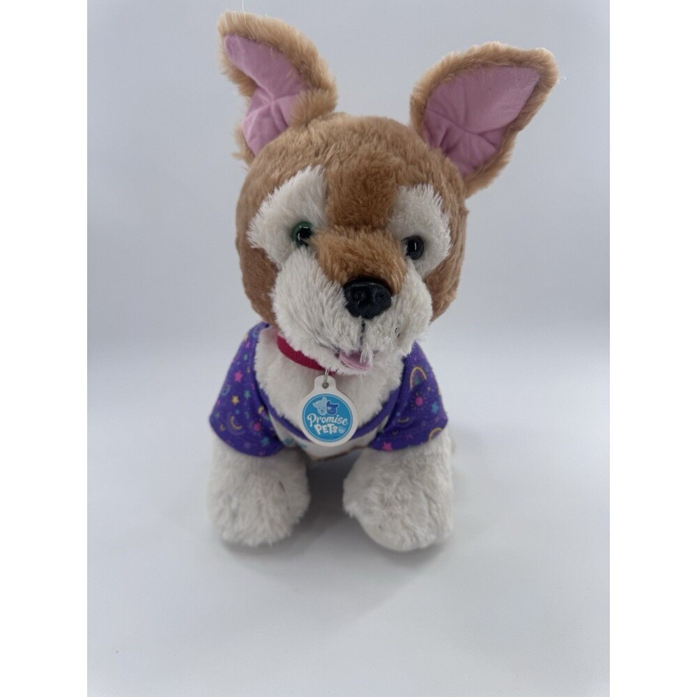 Build A Bear White&Tan PUPPY DOG  14" Plush Promise Pets W/ PJs Fast Shipping
